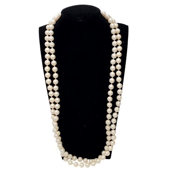 Double Strand Faux Pearl Vtg 11.5" Retro Glam Corpcore - Picture 1 of 5